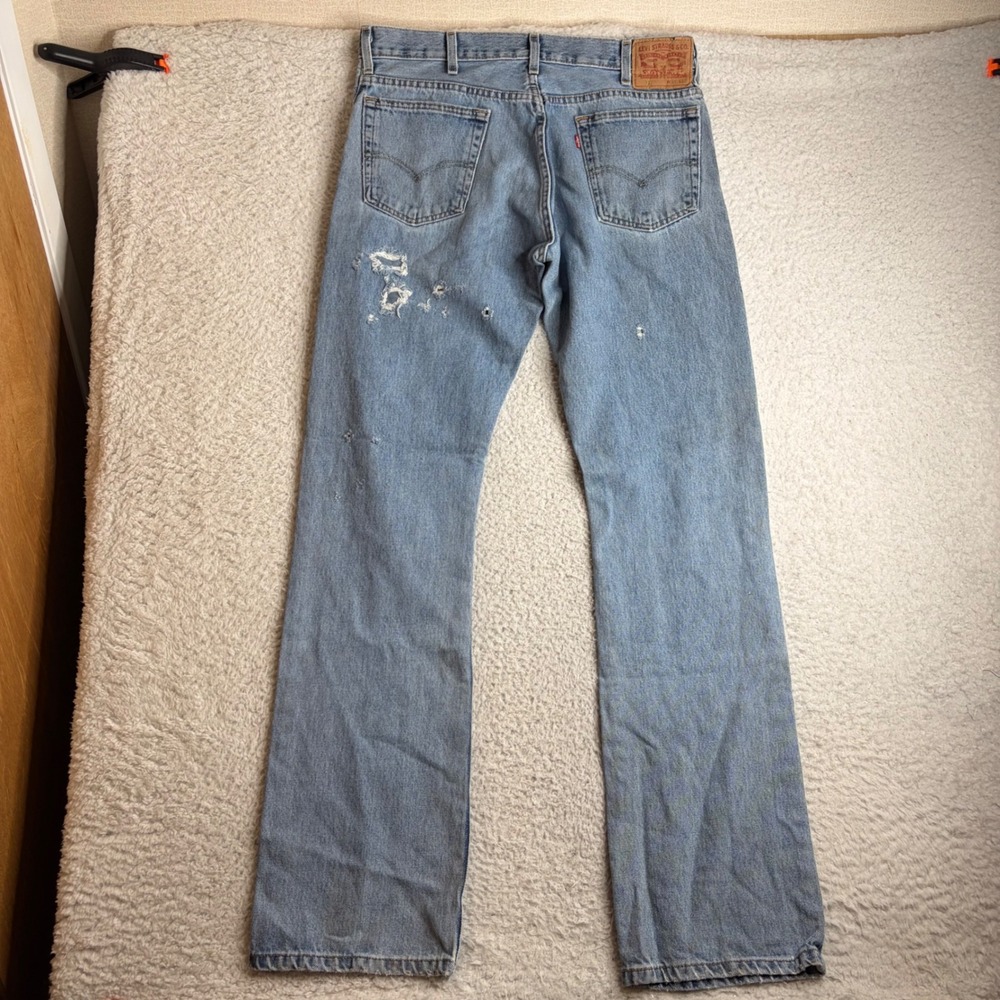 Levis 517 Bootcut Jeans Mens 34x36 (35) Light Wash Distressed Flare